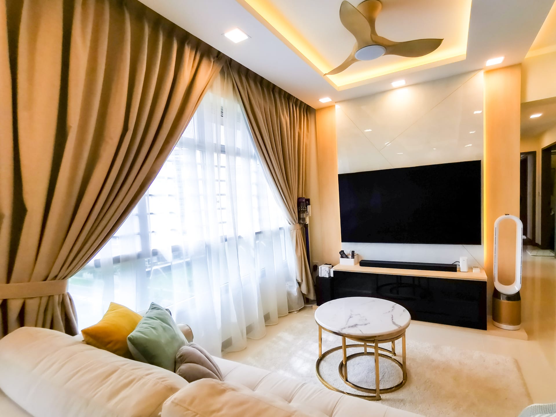 Punggol Northshore biophilic interior design with light timber finishes and soft curves