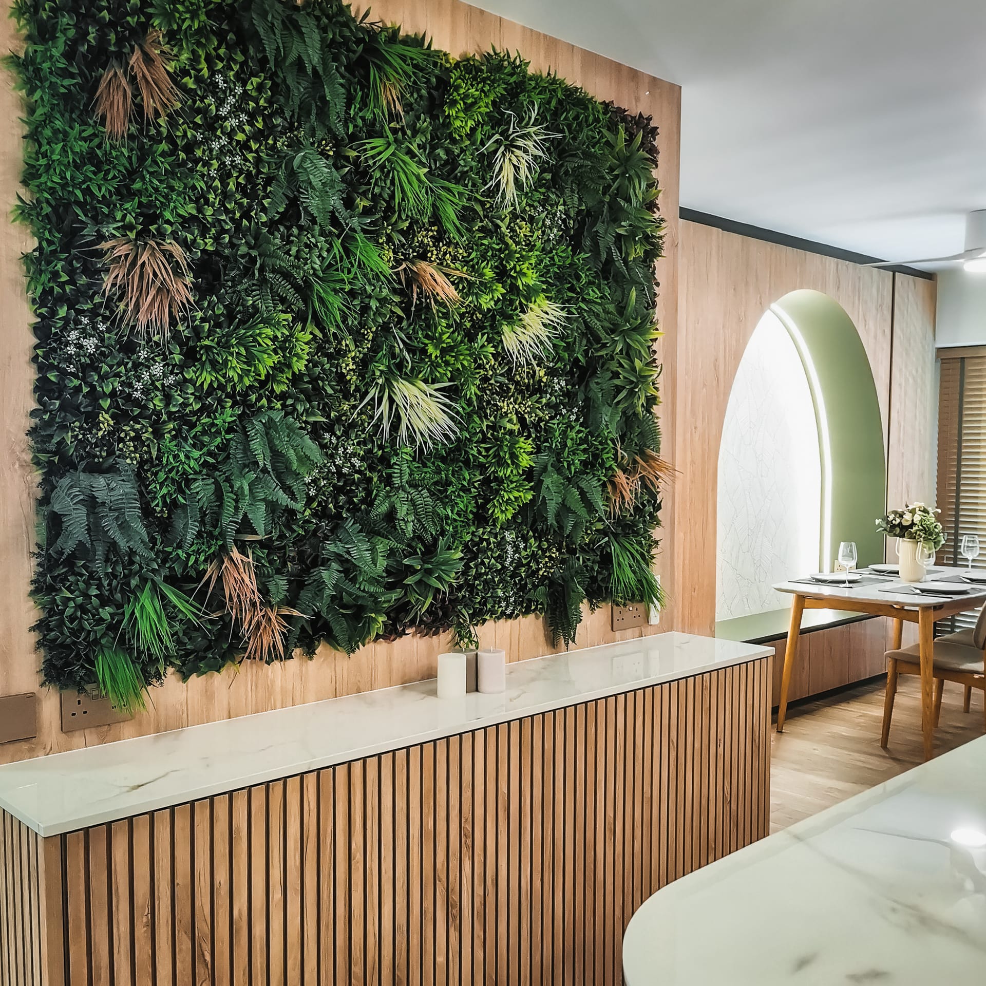 289D Punggol Scandinavian HDB BTO living room renovation with custom light wood TV console